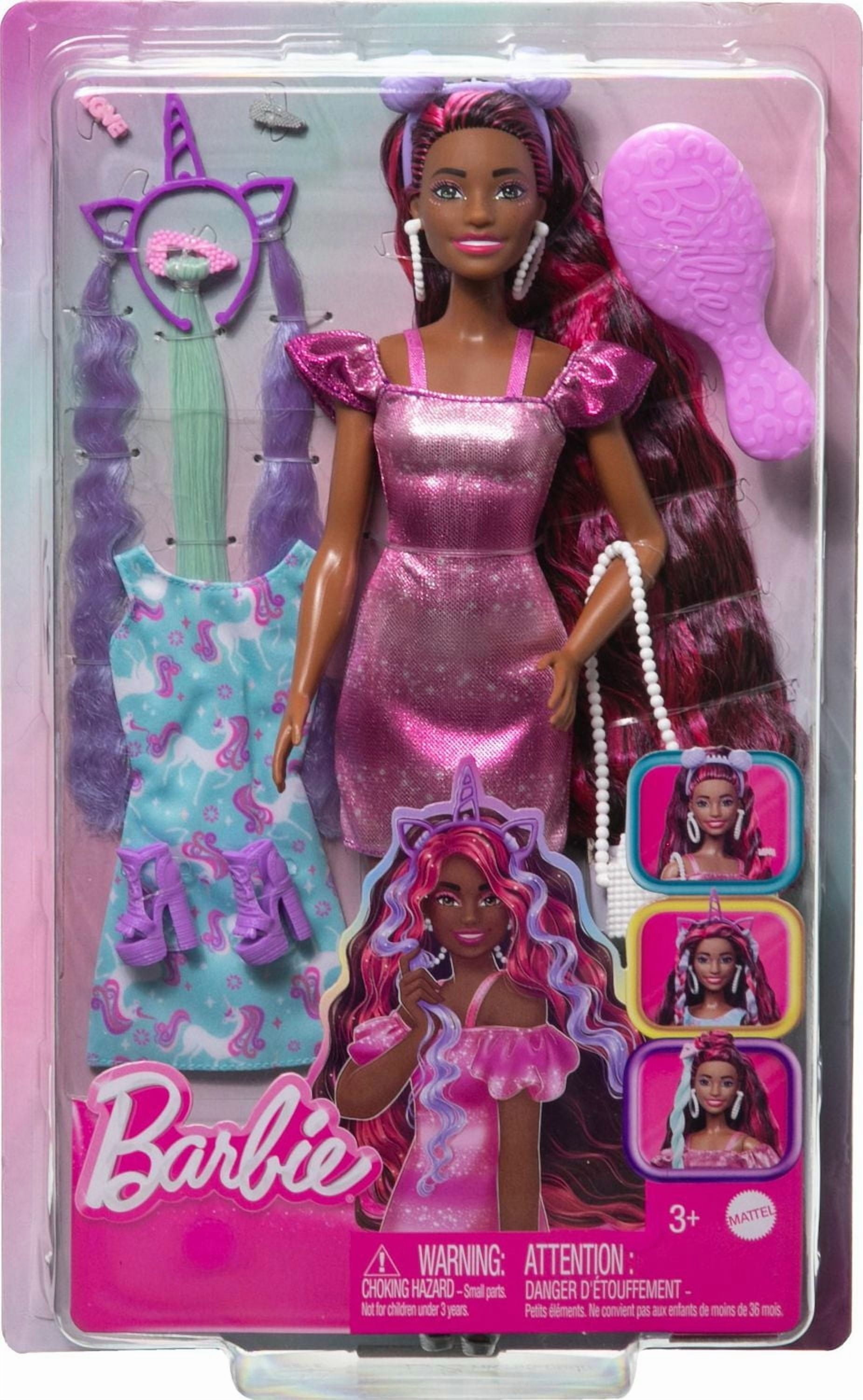 Barbie-Fun & Fancy Hair-Poupée brune et accessoires de coiffure