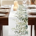 thumbnail image 3 of Table Runners 90 Inches Long Dress Scarves, Sage Green Eucalyptus Leaves Farmhouse Coffee/Dining/Kitchen Table Runner for Living Room, Spring Botanical Floral 13x90 Inch, 3 of 9