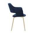 thumbnail image 5 of Gigi Blue Velvet Dining Room Chair with Gold Metal Legs, 5 of 12