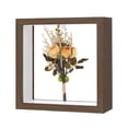 thumbnail image 1 of 1-Pack Dried Flower Frame, 6 x 6 Inch Double Acrylic Wooden Dried Flower Photo Floating Frame [Coffee], 1 of 7