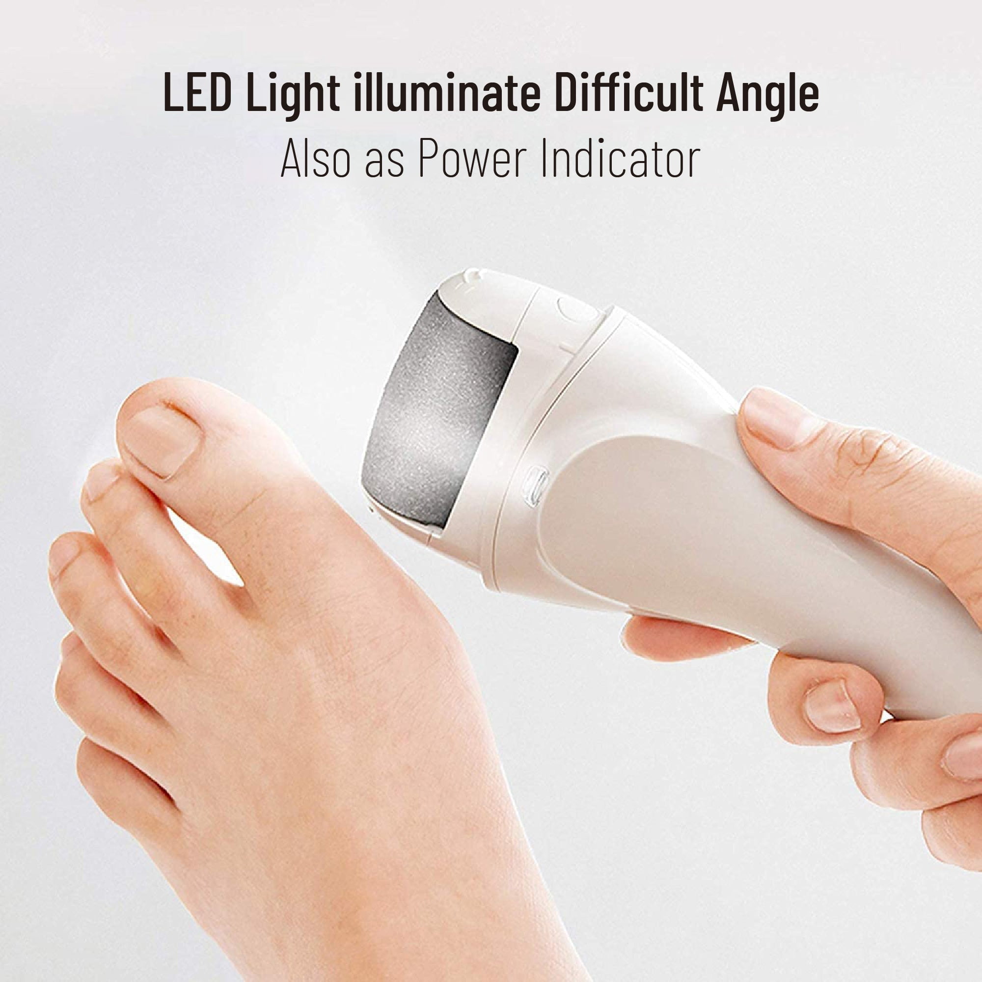 Purify Electric Portable Feet Callus Remover Kit, White