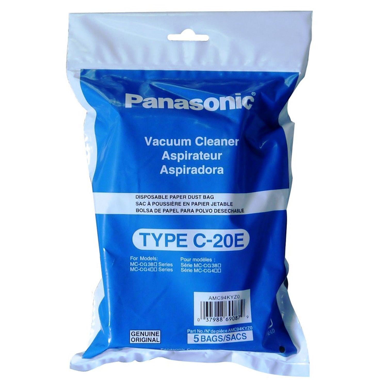 5 Pack Dust Collection Bags Paper Type C-2E fits Panasonic Vacuums 