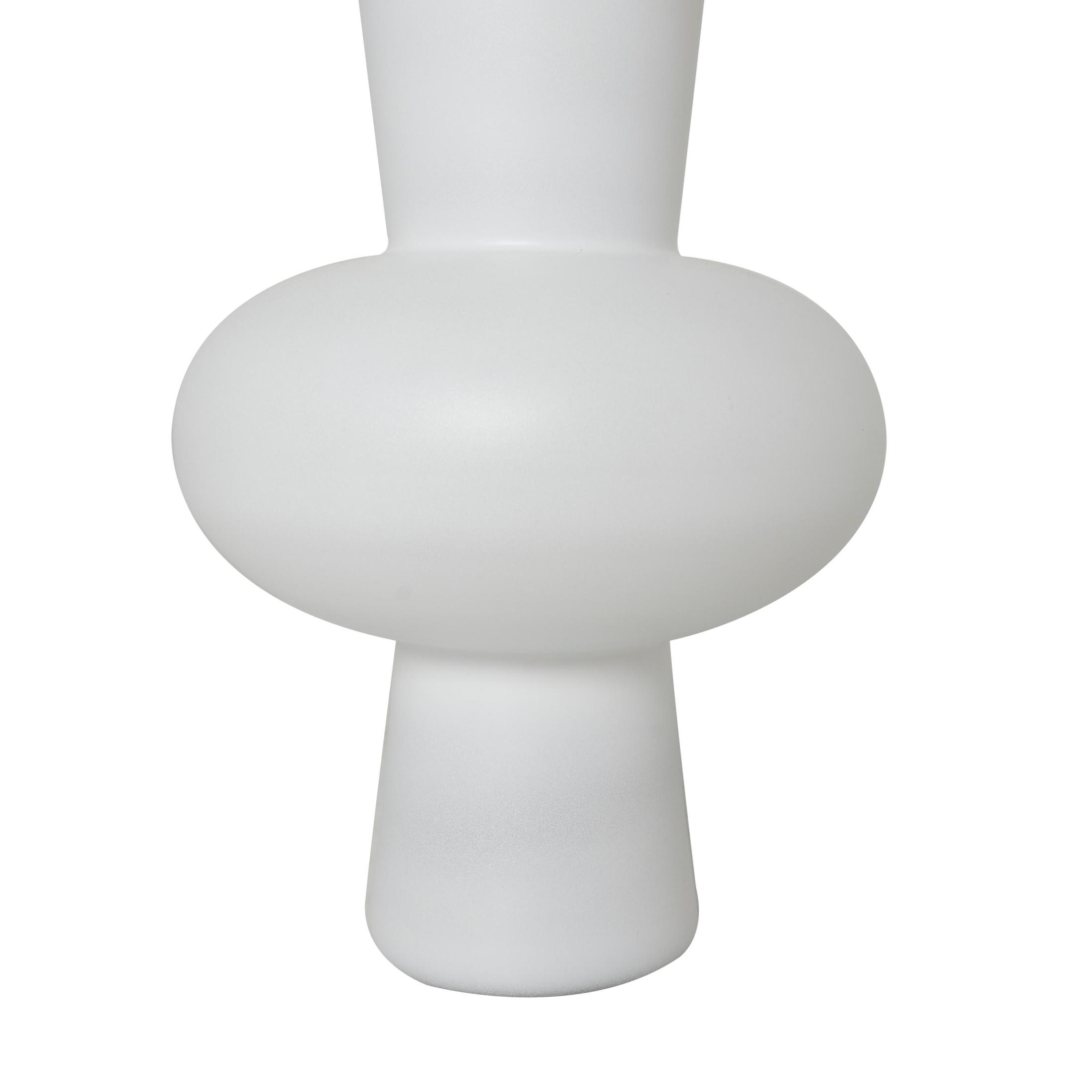 DecMode 10", 10"H Trumpet White Glass Vase with Wide Rounded Center, Set of 2