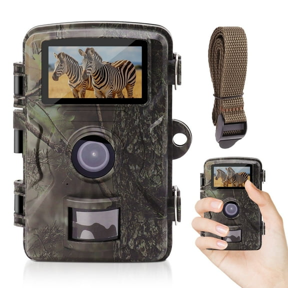1080P HD Trail Hunting Camera, 24MP Infrared Game Camera, Photo, Night Vision, IP66 Waterproof, Motion Detection for Outdoor Wildlife Monitoring & Home Security