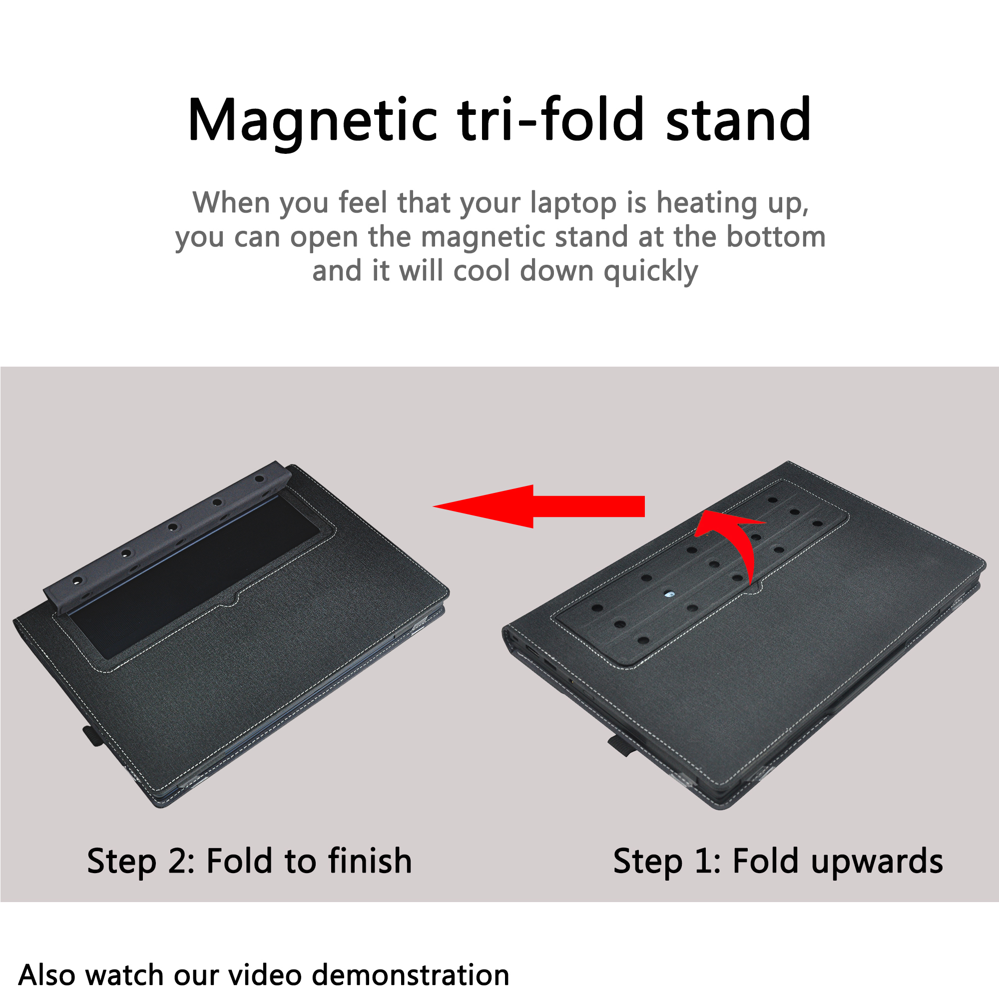 Laptop Cover Case for Lenovo Yoga Slim 7 14AKP10 /14ILL10 & Sleeve for Yoga Slim 7i Aura Edition 14 inch Gen 10, PU Leather Protective Bag with Foldable Cooling Bracket