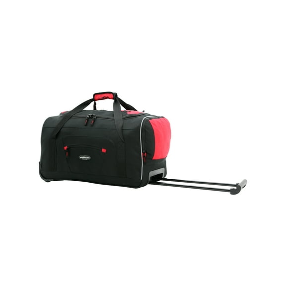 Travelers Club 22-inch Rolling Duffel with Telescopic Handle -Red