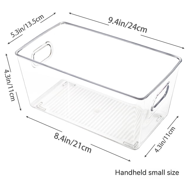 Juego de 3 contenedores organizadores para refrigerador, organizadores apilables para congelador, cocina, encimeras y gabinetes, plástico transparente