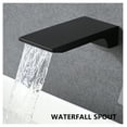 thumbnail image 4 of Matte Balck Wall Mount Bathroom Sink Faucet, Single Handle Bathtub Faucet with Waterfall Spout Brass Rough-in Included, 4 of 9