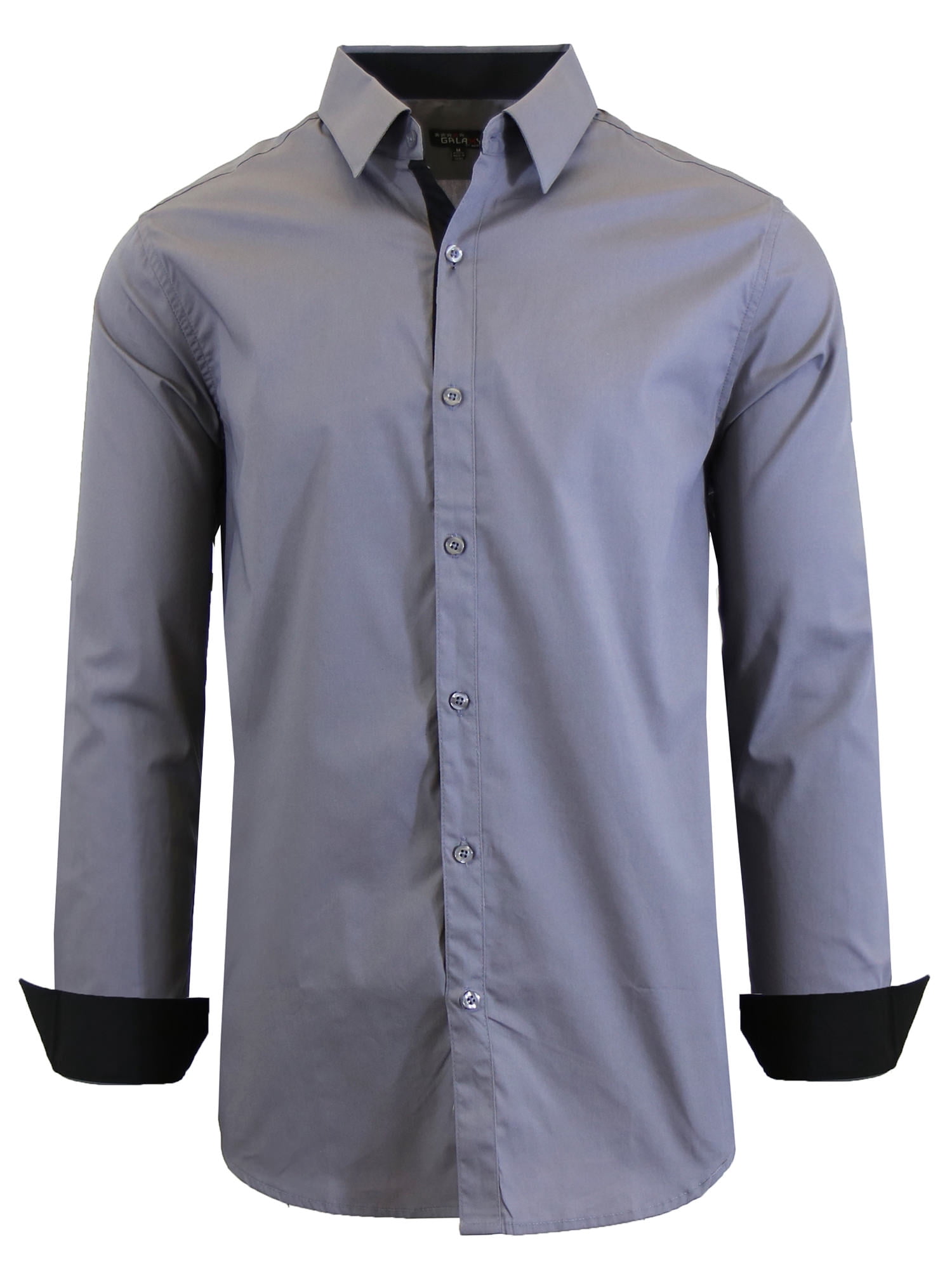 walmart long sleeve dress shirts GBH Men's Long Sleeve Slim-Fit Solid Dress Shirts, Size: Medium, White