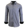 thumbnail image 4 of Men's Long Sleeve Slim-Fit Solid Dress Shirts (S-3XL), 4 of 9
