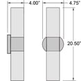 thumbnail image 3 of Access Lighting 2 Light Wall Sconce & Vanity in Brushed Steel Color, 3 of 4