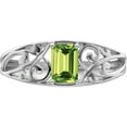 thumbnail image 5 of Sterling Silver Rhodium Plated Peridot Ring (Size 9) Made In India qr4503pe-9, 5 of 5