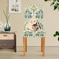 thumbnail image 4 of Yayeee 4 Pack Dining Chair Covers Stretch Parson Chairs Slipcovers Seat Protector, Beige Floral Pattern, 4 of 6