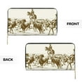 thumbnail image 3 of Leather Thin Slim Wallets for Women Men - Cattle Drive By Two Cowboys Clutch Card Wallet for Women Men with Zipper, 3 of 7