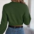 thumbnail image 6 of Besolor Womens Pullover Cropped Sweaters Casual Crew Neck Cable Knit Long Sleeve Fall Jumper Tops Blouse, 6 of 9