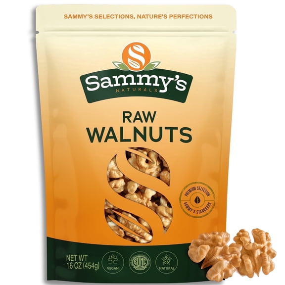 Sammys Naturals Walnuts, Halves And Pieces, Natural (16oz - 1 lb)