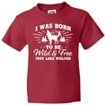 thumbnail image 3 of Inktastic I Was Born to Be Wild and Free with Wolf and Mountains Youth T-Shirt, 3 of 5