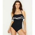 thumbnail image 4 of Women's Coco Reef T04033 Keepsake Ruffle Bandeau Shaping One Piece Swimsuit (Black/White 34C), 4 of 4