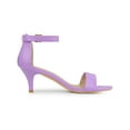 thumbnail image 3 of BLISSFUL STEP Sandales pour Femmes à Talon Kitten à Bride à la Cheville à Bout Ouvert Violet 6, 3 of 7