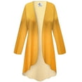 thumbnail image 1 of Women Plus size 9x Petite Cascading Cardigan Saffron Glow Slinky Flowy Drape Duster Sweater Made in USA, 1 of 4