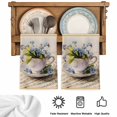 thumbnail image 5 of Spring Blue Flowers Kitchen Towels Set of 3, Vintage Tea Cup Phrases Pastoral Absorbent Dish Towels for Kitchen, Microfiber Hand Towel, Quick Drying Tea Towel for Cleaning Decorative Dishcloths, 5 of 7