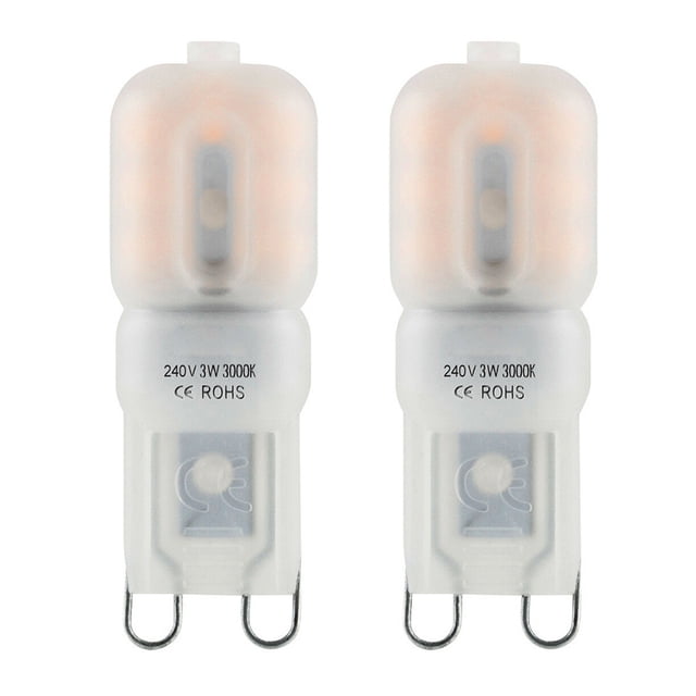 Luz LED G9 Lámpara LED Cristal Crema Blanco Carcasa Luz 240V 3W 6000K Lámpara, Blanco Frío, 2 piezas Kearding HA003461-05B