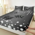 thumbnail image 3 of Castle Fairy Flying Butterflies Girl Boy 4 Pieces Queen Sheet Sets,Bling Crystal Glitter Ultra Soft Flat Sheet,Dreamy Princess Queen Fitted Sheet,Lightweight Room Decor, 3 of 7