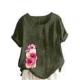 thumbnail image 1 of Camisetas de Manga Corta para las Mujeres Impreso Botón de Manga Corta Camiseta Blusa Poliéster, Ropa Casual Mirar Superior para las Mujeres, 1 of 4