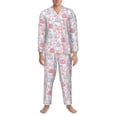 thumbnail image 3 of Balery Cute Sheep Pijama para Hombre de Dos Piezas con Manga Larga, Conjunto de Dormir y Descanso Suave con Bolsillos-Small, 3 of 7