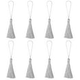 thumbnail image 1 of Unique Bargains 6.5' Silky Bookmark Tassels with Loop for DIY Craft Accessory, 8Pack Grey, 1 of 5