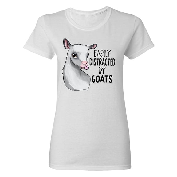 Inktastic Easily Distracted by Goats Cute Goat Women's T-Shirt