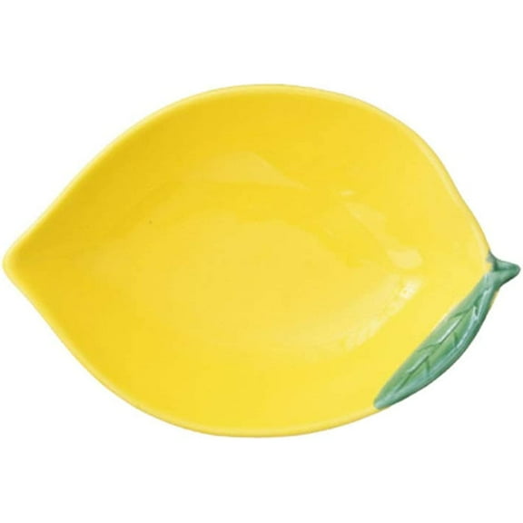 Ksopiavobs Ceramic Appetizer Plate Lemon Plate Dessert Plate Salad Pasta Bowls Food Serving Tray for Fruit Cheese Dessert Snack