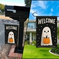 thumbnail image 3 of Halloween Welcome Pumpkin Ghost Fall Halloween Garden Flag - Vertical Double-Sided Yard Decor, Camping, Indoor & Outdoor Holiday Decoration, 12.5 x 18 Inches, 3 of 10