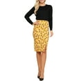 thumbnail image 3 of Doublju Women's Side Slit Midi H Line Pencil Skirt (Plus Size Available), 3 of 4