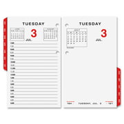 At-A-Glance Loose Leaf Daily Desk Calendar Refill - 3.50" x 6" - Daily - January till December - 7:00 AM to 5:00 PM - Black, Red, White