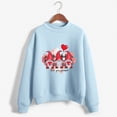 thumbnail image 2 of Valentines Day Womens Large Solid Sweater Print Round Neck Long Sleeve Pullover Top, 2 of 3