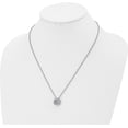 thumbnail image 4 of Chisel Stainless Steel Polished CZ June Birthstone Circle Pendant on a Multi-Link Chain Necklace - 20", 4 of 8