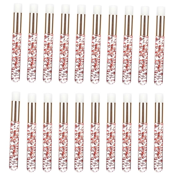 Qarigey 20 Pieces Lash Shampoo Brushes Cosmetic Off Remover Peel Lash Tool Pinceles de maquillaje y herramientas oro rojo