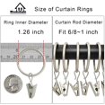 thumbnail image 3 of Anillos para cortinas WeekSight, paquete de 100 unidades, plata mate con clips, 3 of 8