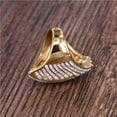 thumbnail image 5 of Womens Titanium Steel Ring with Rhinestones Natural Coin Design Full Diamond Clay Ring Electroplated Gold Jewelry Gift for Her Festival Jewelry, 5 of 7