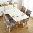 thumbnail image 3 of Decorative Bohemian Paisley Dining Chair Covers 4 Pack Vintage Floral Ethnic Retro Colorful Pattern Washable Polyester Stretch Slipcovers Removable Protector for Classic Dining Room, 3 of 7