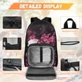 thumbnail image 3 of Bulopur Pink Cherry Blossom Kids Backpack Set 4 Pcs Axolotl Print Waterproof Kids School Bag with Lunch Box, Pencil Case and Water Bottle Cover for Kawaii Axolotl Lover Little Girls, 3 of 7