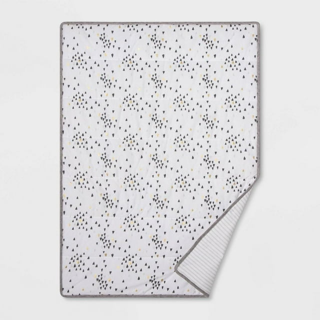 Jersey Knit Reversible Blanket Hearts Cloud Island Black/Gold