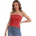 thumbnail image 3 of Strapless Crop Tube Tops for Women Solid Color Trendy Sexy Cami Tops, 3 of 4