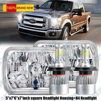 Pair 120W 5x7"7x6" Square LED Headlights Hi-Lo Fit FOR Ford F150 F250 L9000 Truc