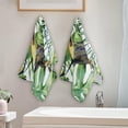 thumbnail image 3 of Toucan Tropical Palm Hand Towels for Bathroom, Green Leaves Kitchen Towel 2 PCS Ultra Soft and Highly Absorbent Decorative Fingertip Face Bath Towels for Spa & Hotel, 28.3"x 14.4", 3 of 4