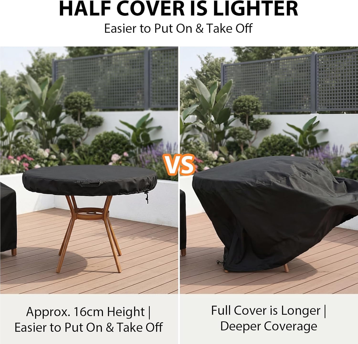 Heavy Duty Patio Table Cover, Gas Firepit Cover Waterproof Outdoor Furniture Cover