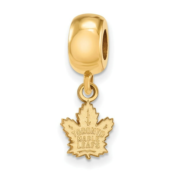 Aa Jewels Solid 925 Sterling Silver With Gold Toned Nhl Toronto Maple Leafs Extra Small Dangle Bead Charm Very Pendant Com - Toronto Maple Leafs Gold Pendant