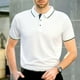 thumbnail image 4 of Camiseta de verano de 3 botones para hombre, suave, cómoda, a la moda, transpirable, camisa de manga corta para hombre, color blanco, 4XL, 4 of 12