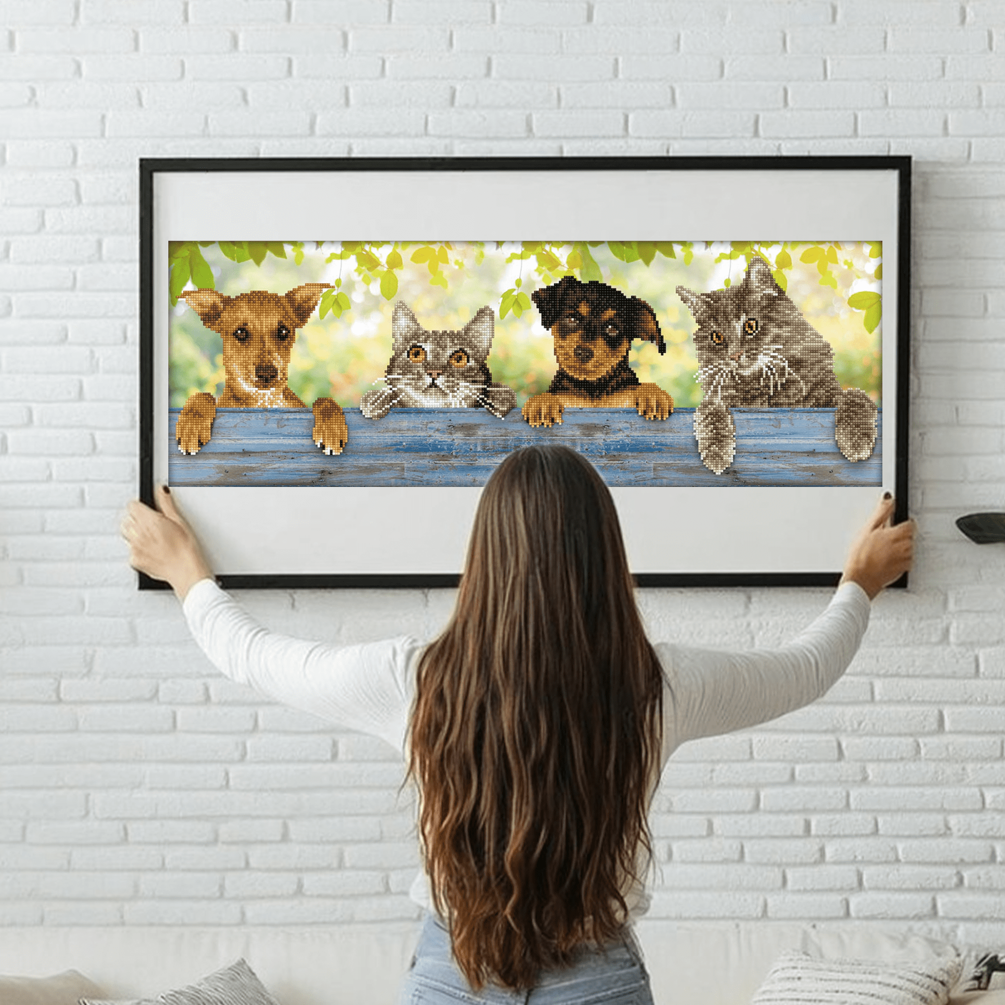 Diamond Dotz Hang in There Animal Diamond Painting Kits for Adults - Diamond Art Kits a Relaxing Creative Craft Kit with Dotz Gems 31"x11"